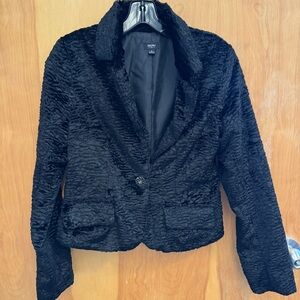 Mossimo Women’s S Black Faux Fur Textured Blazer
